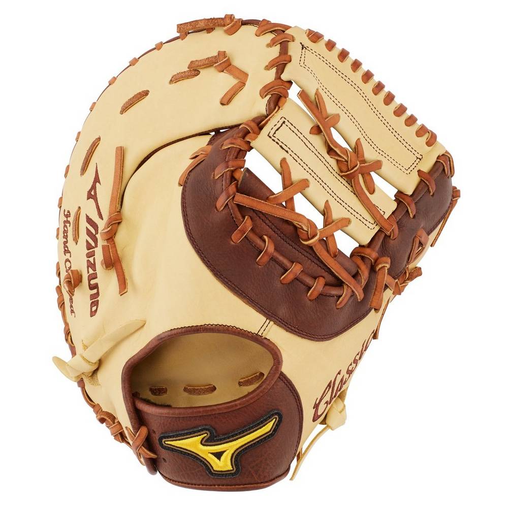 Catchers Mitt Mizuno Baseball Classic Pro Soft First Base 12.5" - Homem - Caqui - GJSDV4893